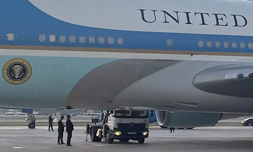 The catering truck Trump used to sneak off Air Force One with a handful of select people, including Natalie Harp, in Turkey.